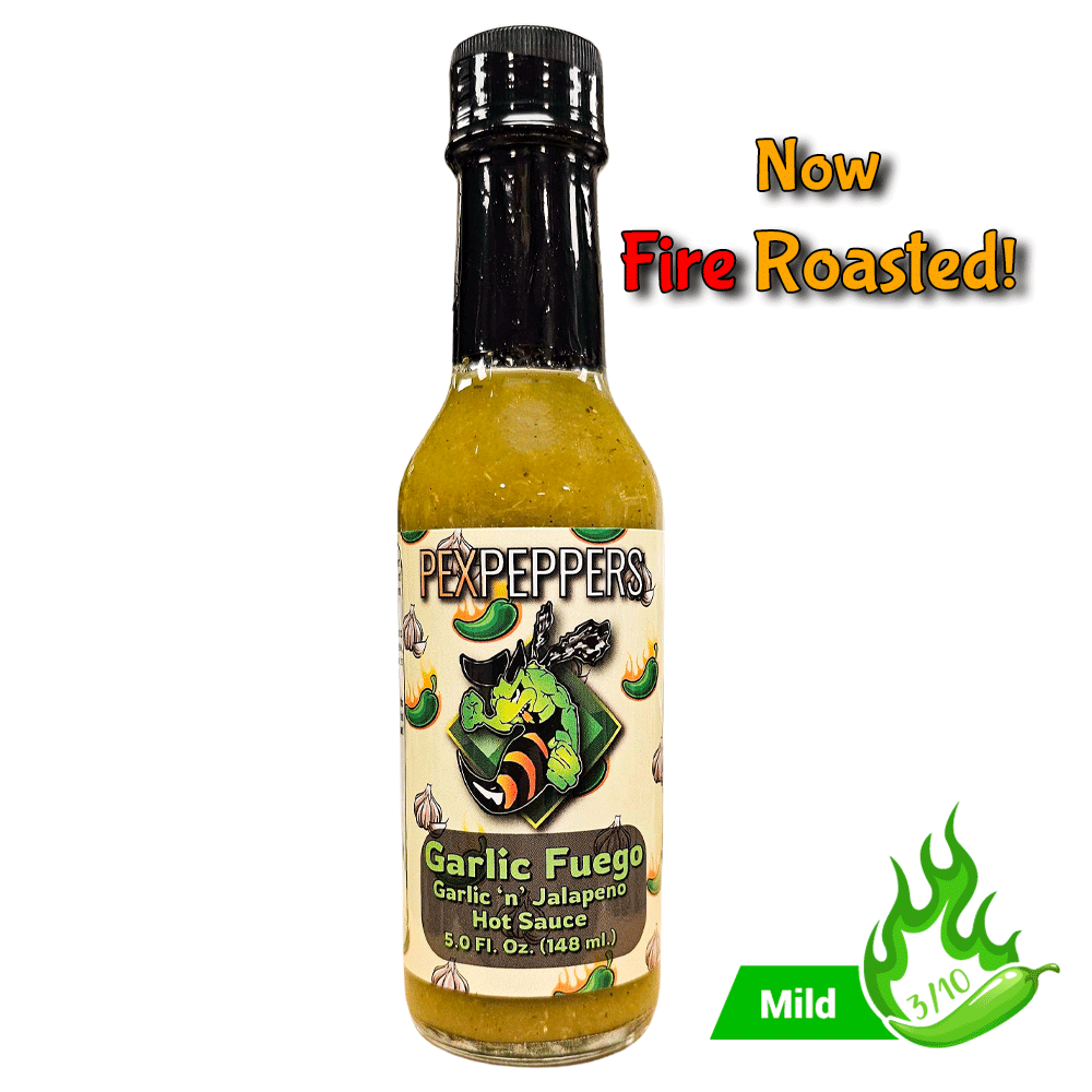 pepper plant garlic hot sauce Garlic Fuego Jalapeno Hot Sauce – PexPeppers Hot Sauce