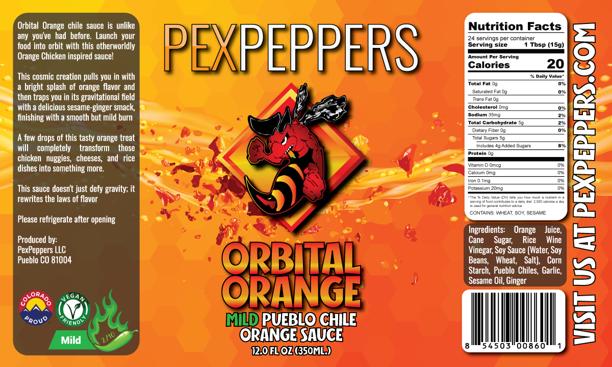 Orbital Orange Mild Pueblo Chile Sauce – PexPeppers Hot Sauce