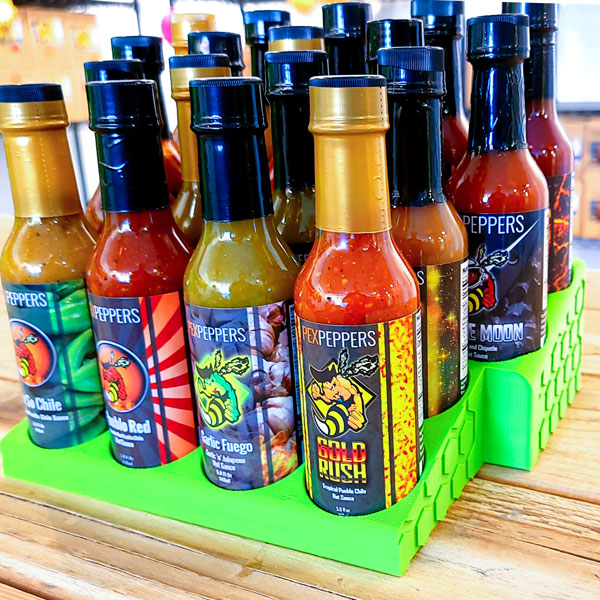 Hot Sauce Display Holder PexPeppers Hot Sauce