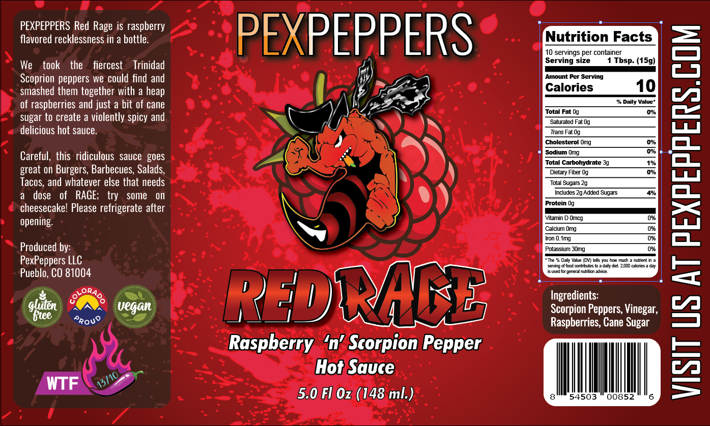 Red Rage Raspberry & Trinidad Scorpion Hot Sauce – PexPeppers Hot Red Rage Raspberry & Trinidad Scorpion Hot Sauce – PexPeppers Hot
